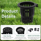 2PCS Upgraded Large Aquarium Plant Holder with 1.57" Extension Hooks and Suction Cups, Aquatic Plant Holder for Fish Tank Aquaponic Plants Cultivation and Aquascape Accessories, Black