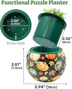 PieceRelax 3D Puzzle Planter 80 Pieces - Flower Pot - Elegant Green, for Mom, Home Decor Flower Pots for Indoor Cactus, Succulents Pots [K1105]