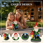 GIGALUMI Solar Garden Gnomes Outdoor 9.8",Solar Gnomes Decorations for Yard,Garden Statues with Solar Lights,Yard Decorations Outdoor,Gnome Garden Decor for Yard,Patio,Lawn and Mom Gifts