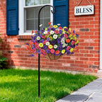 Homsunny Artificial Hanging Flowers Plants with Basket for Outdoors - Fake Petunias Flowers Fake Silk Morning Glory Planter for Outside Porch Patio Balcony Garden Spring Summer Decor(Color Blending)