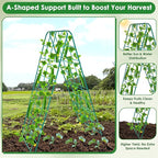 Heavy Duty Metal 50"x17" Cucumber Trellis for Raised Bed, A Frame Garden Trellis for Climbing Plants Outdoor, Plant Trellis Support for Tomato Bean Pea Grape Adjustable Vegetable Garden Trellis