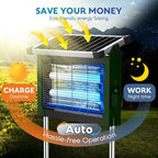 Solar Bug Zapper Outdoor, PhatroyYee Mosquito Zapper 4500V, Waterproof Portable Fly Zapper, Rechargeable Electric Mosquito Killer, Cordless Fly Insect Mosquitos Trap for Patio Yard Camping(Army Green)