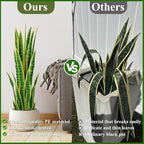 3ft Artificial Snake Plant – 36in Faux Sansevieria Plants, Fake Floor Plant for Indoor Outdoor, Front Porch Patio Home Office Decor, Mother-in-Law’s Tongue, Yellow 2Pcs