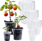 Hourleey 36 Pack 4/5/6/7 Inch Clear Nursery Pots for Plants, Plant Pots with Drainage Holes, Transparent Seedling Pots for Seed Starters Planter Flower