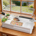 Turtle Tank Kit with 3-Stage Filter, Basking Platform & Heat Lamp - Complete Turtle Aquarium Habitat for Water Turtles, Enclosure or Hermit Crab Tank, Easy Drain Starter Kit White, 18.1 Inch