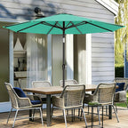 AreShark 9 FT Patio Umbrella for Outdoor, Outdoor Table Umbrella with Push Button Tilt and Crank, Outdoor Patio Umbrellas with 8 Sturdy Ribs for Market, Garden, Pool (Peacock Blue)