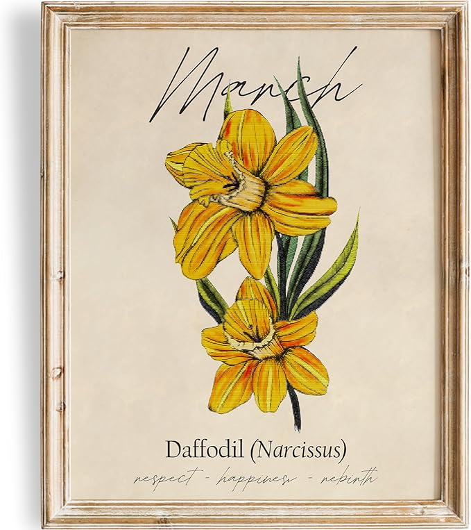 March Birth Flower Art Print - 8x10 (Unframed) | Capturing the Splendor of the March Birth Flower | Decor Accent for Birthdays and Special Occasions | Living Room Decor | Modern Home Decor