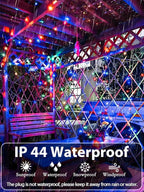 33 FT 100 LED Christmas Decoration Indoor Outdoor, Connetable Green Wire Waterproof Mini Lights with Memory Function & Timer & 8 Modes for Xmas Tree Birthday Wedding Garden Party Decor (Multicolor)
