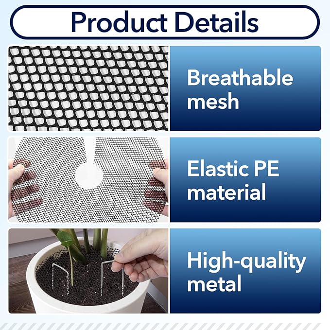 8PCS 15.7 Inch Plant Pot Grids and 8PCS 11.8 Inch Plant Pot Grids Includes 48 Ground Stakes, Plant Pot Soil Cover Protectors from Animals