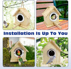 Tfwadmx Wooden Bird House for Outside Hanging Birdhouse Clearance Nests Box Garden Patio DIY Decorative for Wren Swallow Sparrow Hummingbird Finch Throstle (L)