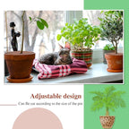 Sawysine 3 Pcs Plant Pot Cover Plant Protector from Animal Flower Pot Grid with Center Cutout Flower Cover Soil Protectors(Coffee,20.5 in)