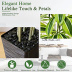 Artificial Dracaena Tree：6FT Faux Silk Tropical Yucca Floor Trees Realistic Fake Green Plant with Natural Wood Trunk & Lifelike Leaves for Home Office Decor Indoor & Outdoor (6FT,1-Pack,Black)