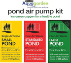 Aquagarden, Pond Air Pump Kit, Outdoor Weather Proof air Pump, Four Outlet Pond Oxygenator, Inc 4 Air Stones & 4 Air Lines, 169 gal/hr Flow Rate, Economical to Run, for Large Ponds