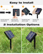 btfarm 2 Pack Solar String Lights Outdoor - Total 66FT 200LED Solar Fairy Lights Outside Waterproof 8 Modes, Copper Wire Solar Powered Twinkle Light for Garden Tree Christmas Wedding Party,Warm White