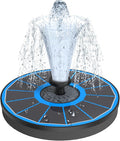 Yzert Solar Fountain for Bird Bath Direct Sunlight High Efficiency 3.5W Glass Panel Solar Water Fountain Outdoor Garden Flower (Blue)