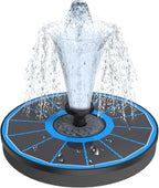 Yzert Solar Fountain for Bird Bath Direct Sunlight High Efficiency 3.5W Glass Panel Solar Water Fountain Outdoor Garden Flower (Blue)