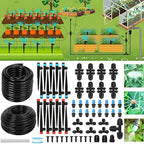 Drip Irrigation Kit – 2026 New Quick-Connect Micro Irrigation System with 46FT 1/2'' Tubing, Locking Nozzle Emitters, Adjustable Misting Sprayers for Gardens, Lawns, Raised Beds and Greenhouses