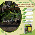 Riare 6LBS Expanded Clay Balls Terrarium Substrate for Reptiles - 100% Organic Lightweight Clay Pebbles Substrate Frogs False Bottom Substrate, Bioactive Terrarium Substrate for Drainage and Moisture