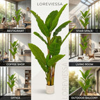 6ft Artificial Banana Tree Extra Tall Fake Plants Indoor for Living Room Large Faux Tree High End Realistic Floor Plant Big Silk Tree for Home Office Pet Friendly Large Indoor Plant Tropical Decor