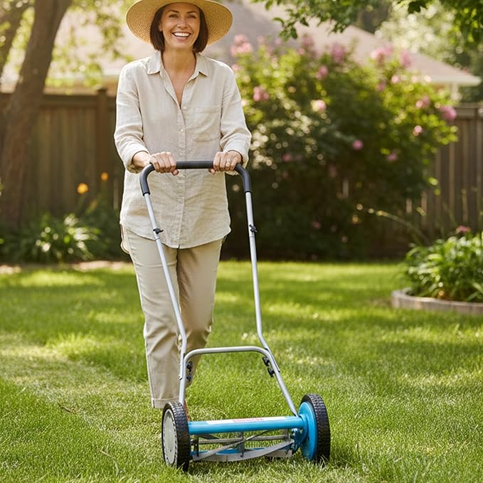 American Lawn Mower Company 2205-14 14-Inch, 5-Blade Push Reel Lawn Mower, U-Handle