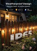 Brightown 108FT 50+2 LED Solar String Lights Outdoor Waterproof, Patio Lights with Remote and Shatterproof Bulbs, Dimmable & Timable, 3 Light Modes, Solar Lights Outdoor for Yard Garden Camping Party