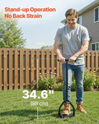 VEVOR Lawn Aerator, 9.2 in Manual Core Aerator Tool with 15 Iron Spikes, Long Handle & Wide Plate, Heavy Duty Grass Aeration Tool, Yard Aerators for Compacted Hardened Soil Lawn Aeration