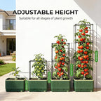MQUPIN Raised Garden Bed Tomato Planter with Trellis, Self Watering Tomato Planter with Water Level Indicator, Larger Rectangular Tomato Cages for Indoor & Outdoor Climbing Vegetable and Plants (1)