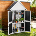Sheds Outdoor Storage,Garden Shed with Metal Frame Structure and Adjustable Shelves,Large Capacity Storage Tool Cabinet Box for Backyard Garden Patio Lawn (White)