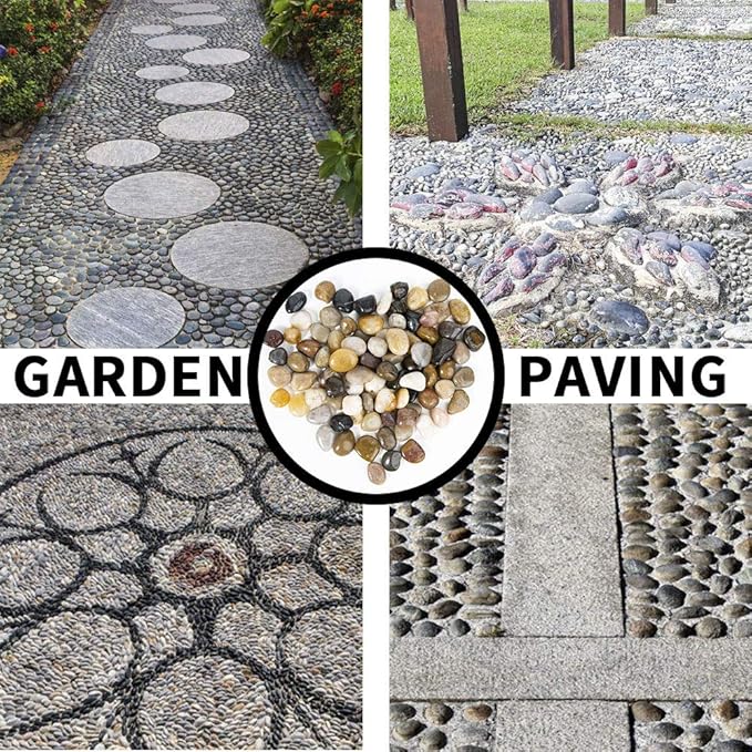 Pebbles Polished Gravel, Natural Polished Mixed Color Stones,0.5-1.2inch Small Decorative River Rock Stones 2 Pounds (32-Oz)