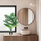 Der Rose Fake Plants 28'' Large Faux Plants Artificial Monstera Plants Indoor Tall in Black Pots for Home Office Bathroom Patio Floor Outdoor Decor