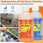 Hydroponics pH Control Kit pH Up and Down Control Set (2 x 250ml Bottles) Accurate PH Level Adjustment for Hydroponics, Aquaponics, DWC, Indoor & Outdoor Growing
