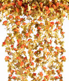 6 Pcs x 8.2 ft Flower Garland Artificial Rose Vine Flowers with Green Leaves Hanging Fake Roses Vine for Room Party Home Wedding Birthday Christmas Wall Arch Decor, Fall Champagne Flower