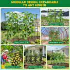 Cucumber Trellis, 47''X47'' A-Frame Cucumber Trellis for Raised Bed with Climbing Net, Metal Garden Trellis for Climbing Plants for Cucumber,Tomato, Grapes and Flowers