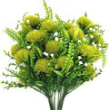 PASYOU Artificial Dandelion Flowers, Fake Dandelions Plastic Plants Faux Realistic Plant for Outdoor Indoor Home Garden Kitchen Bedroom Wedding Party Vase Planter Filler DIY Decorations Green 4 Pack