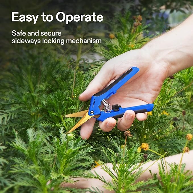 VIVOSUN 6-Pack 6.5 Inch Gardening Scissors Hand Pruner Pruning Shear with Titanium Coated Curved Precision Blades