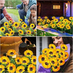 KOOPER Solar Lights Outdoor Decor - Upgraded 8 Pack Solar Garden Lights with 24 Sunflower Lights, Waterproof Solar Outdoor Lights Auto ON/Off Solar Decorative Lights for Garden, Patio, Yard