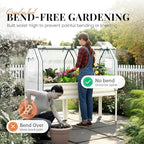 KING BIRD Large Raised Garden Bed with Netting Galvanized Elevated Planter Box with Legs 72×23×55 in for Backyard, Patio, Balcony, 700lb Capacity, Beige