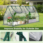Outdoor Greenhouse with Screen Door,Outside Heavy Duty Walk in Green House for Garden Plants UV Protection Thermostatic Waterproof (Green, 47x23x23 Inch)