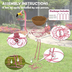 J-Fly Set of 2 Pink Flamingos Metal Potted Plants Holders with Coconut Flower Pots, Christmas Yard Flamingos Plant Stand Indoor & Outdoor, Floral Garden Christmas Decor, Flower Pots Stand Outdoor