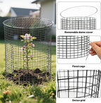 12 Sets of 16'' x 12'' Garden Plant Protectors from Animals With Detachable Covers ,36Pcs Metal Wire Protectors With Cover for Plants , Metal Plant Cage Chicken Wire Cloche with Stakes & Nylon Ties