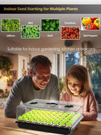 GLOWRIUM Seed Starter Tray with Full Spectrum Grow Light,54-Cell *2 Pack Seed Starter Kit with Humidity Dome,6-Setting Auto Timer,Adjustable Brightness for Indoor Plant (2-Pack)