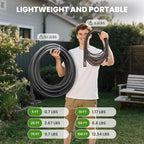 Giraffe Tools 10FT Garden Hose, 5/8" Lightweight Lay Flat Water Hose, No-Kink, Flexible Gardening Hose with Male to Female Aluminum Fitting, Customizable-Length Hose Pipe for Yard