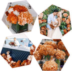 Coferset Fall Orange Hydrangea Artificial Flowers 3pcs Lifelike Faux Hydrangea Real Touch Fake Flowers for Home Wedding Christmas Office Party Living Room Decoration,22inch