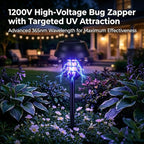 4 Pack Upgraded Solar Bug Zapper Outdoor Waterproof Mosquito Repellent Outdoor Patio Mosquito Trap & Killer for Moths, Gnats, Flies, Small Flying Insect, Fly Zapper Solar Powered for Garden,Backyard
