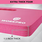 WORKPRO Extra Thick Kneeling Pad, 2-Pack, Soft NBR Foam Cushioning for Knee, Large Foam Kneeler Mat for Gardening, Bathing Baby, Exercise, Workout Supplies, 17.5 x 11 x 1.5 in, Pink