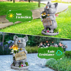 Garden Outdoor Statues Solar Cat Outside Statue Garden Decor for Yard Patio Porch Home Lawn Balcony, Gifts for Grandma Mother Women