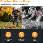 Thatch Rake -15 Inch Dethatcher Rake with Adjustable Handle, Efficient Steel Metal Rakes with Handle,Heavy Duty Thatching Rakes for Lawn,Garden, Yard