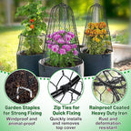 Alphatool Cloche Plant Protectors from Animals - 17.3" Hx11.8 D Chicken Wire Plant Covers with Removable Flip-Top Design, Rustproof Metal Garden Cloches Keep Rabbits, Squirrels, Birds Out - 10 Pack