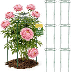6 Pack Peony Cages and Supports, 12" x 24" Tall Peonies Support Cage, Heavy Duty Metal Peony Stakes and Supports for Rose Hydrangea Flower Plant