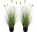 3FT / 4FT Extra Lush Artificial Plant (2pcs), Luxury Fake Tall Plants with Pot, Luxury Faux Tall Greenery with Dogtail for Garden Porch and Home Decor (Green, 3FT)